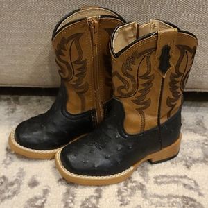 Roper Toddler Black and Tan Cowboy Boots